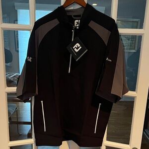 FootJoy Black and Gray Half-Zip Pullover - Embroidered Golf Magazine on sleeve